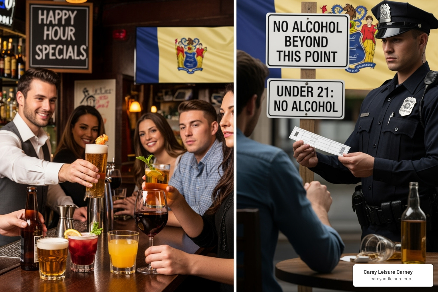 gavel resting on a law book titled "NJ Statutes" - new jersey alcohol laws