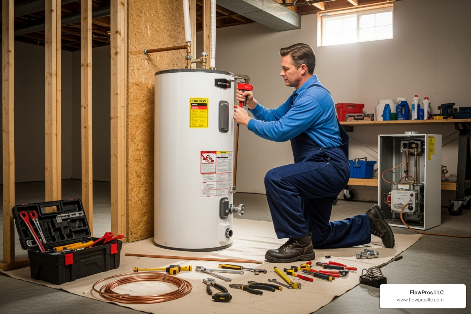 professional plumber working on water heater installation - best water heater installation and repair company in bradenton, fl professional plumber working on water heater installation - best water heater installation and repair company in bradenton, fl
