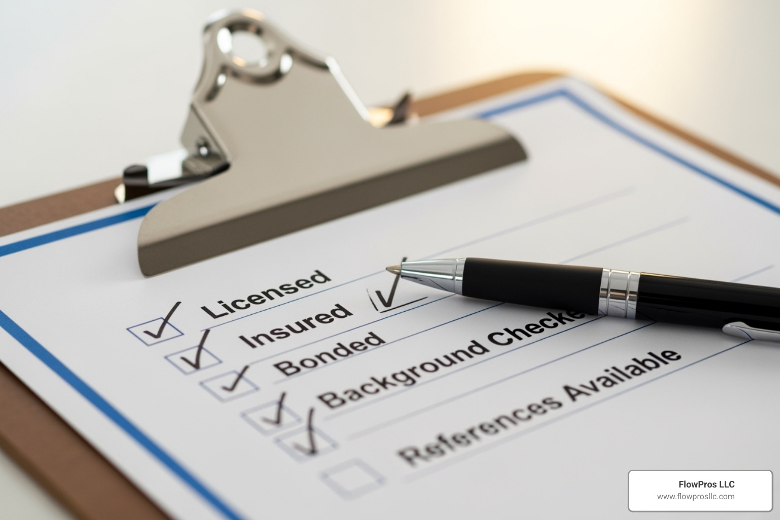 checklist on clipboard with items like "Licensed" and "Insured" checked off - best water heater installation and repair company in bradenton, fl checklist on clipboard with items like "Licensed" and "Insured" checked off - best water heater installation and repair company in bradenton, fl