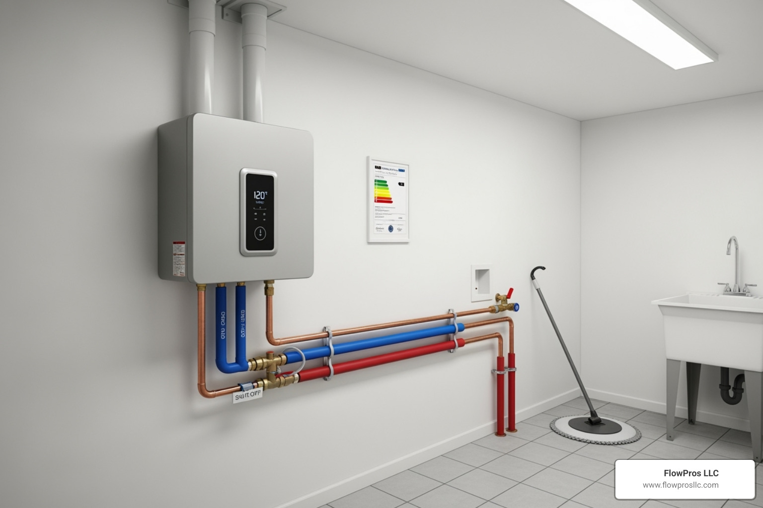 modern, energy-efficient tankless water heater - residential plumbing services replacement in brandon, fl