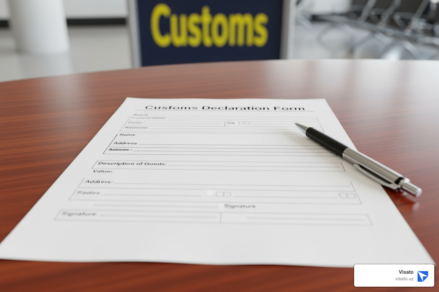 An image of an Uzbek customs declaration form - Uzbekistan visa for UK An image of an Uzbek customs declaration form - Uzbekistan visa for UK