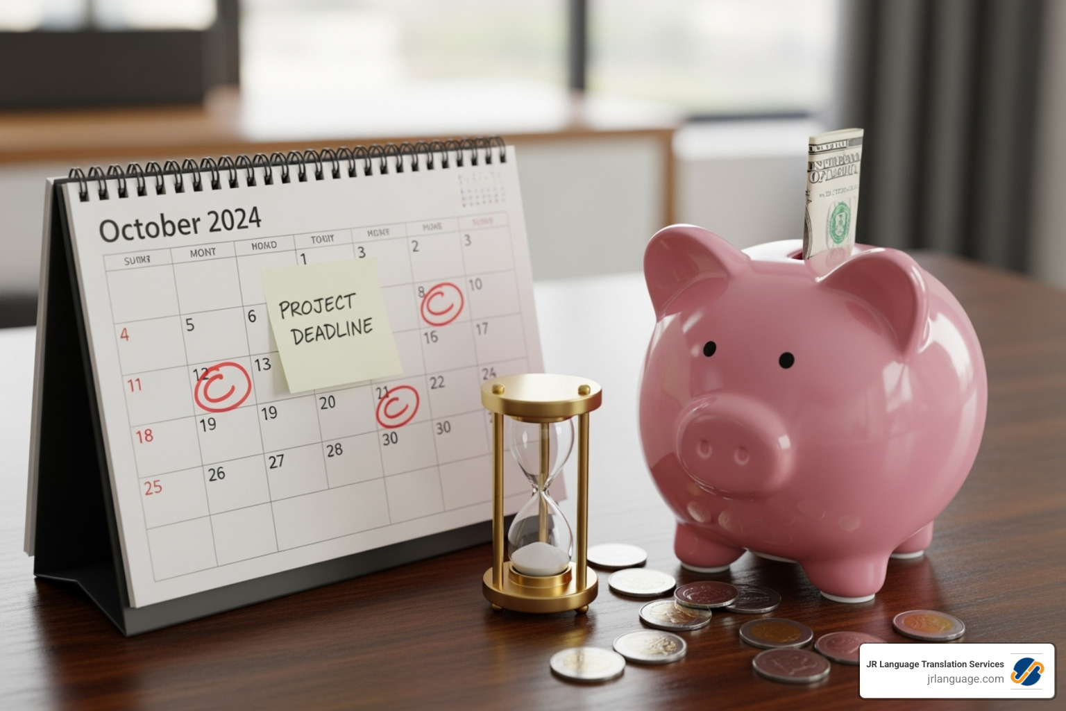 calendar and piggy bank - Birth Certificate Translation