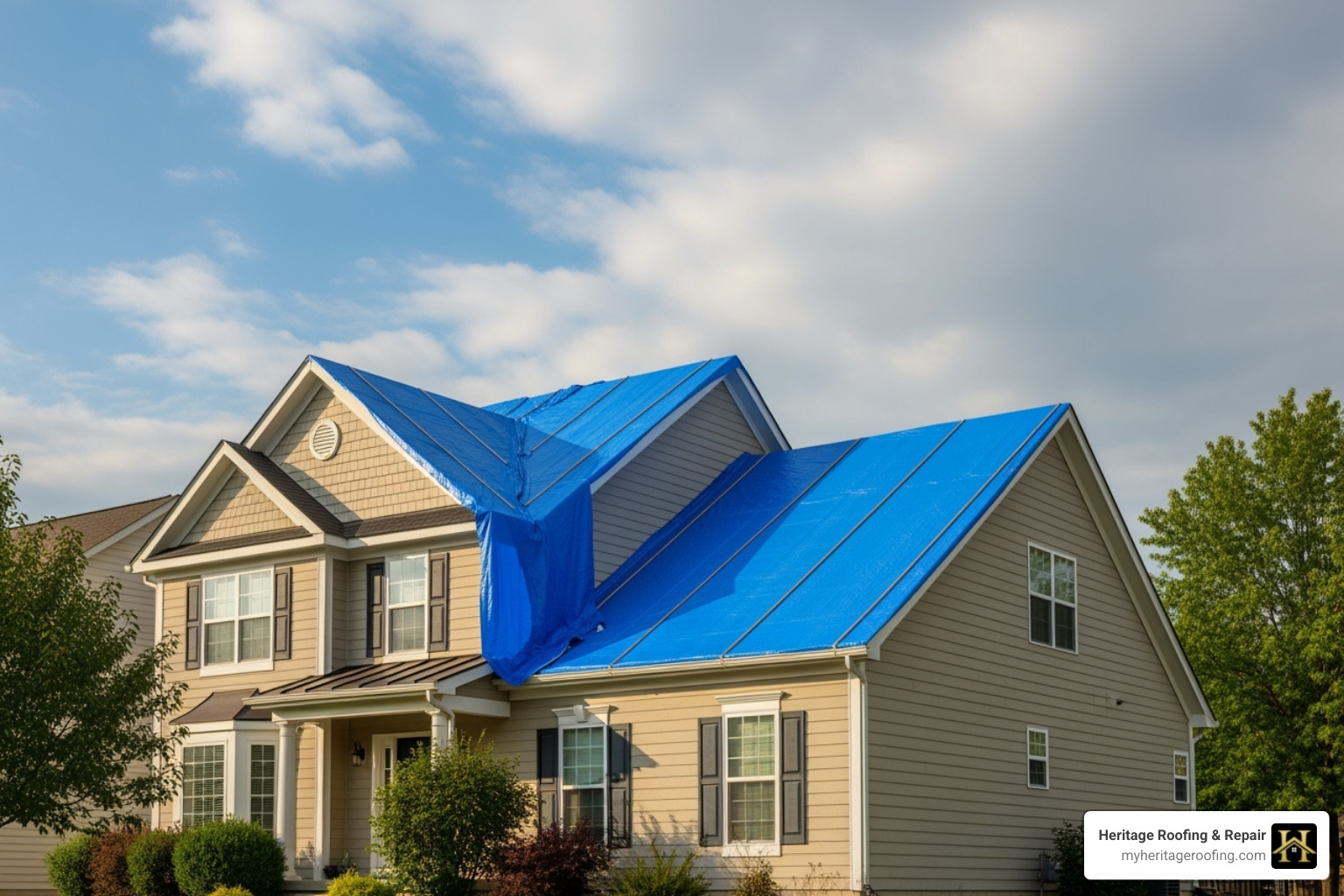 blue tarp on roof - can i claim a roof leak on insurance