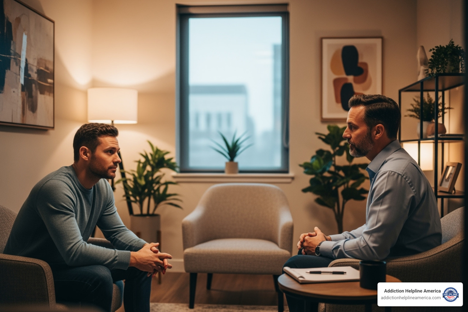 one-on-one counseling session - men's alcohol rehab