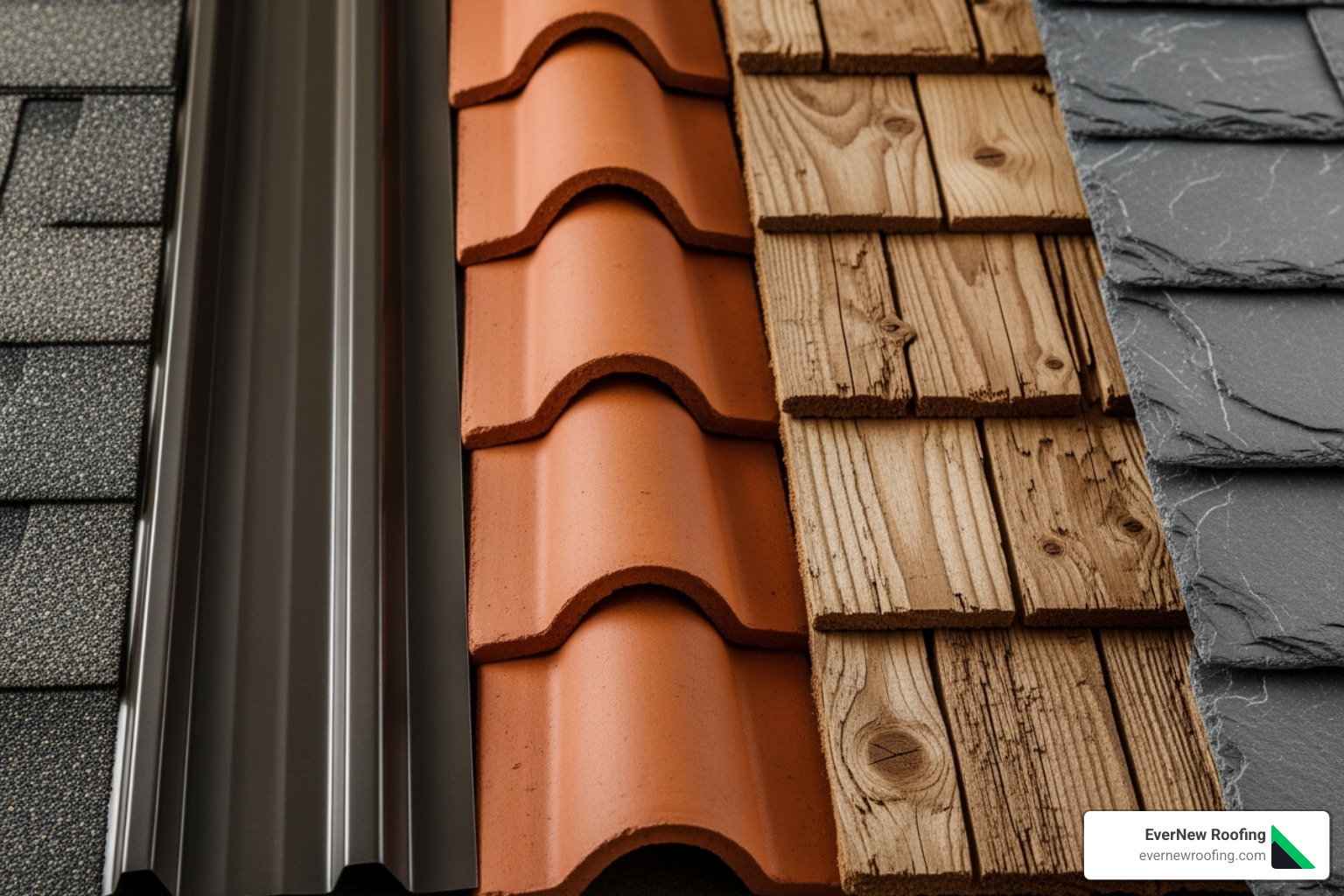 various roofing materials - average cost of roof repair