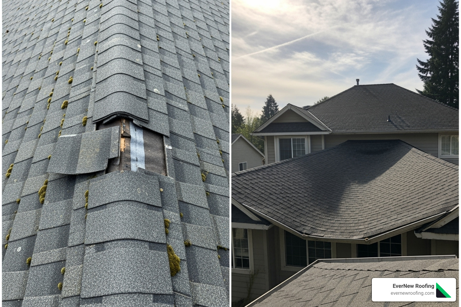 comparison of minor roof damage (missing shingle) and major roof damage (sagging roof) - budget friendly roof repair comparison of minor roof damage (missing shingle) and major roof damage (sagging roof) - budget friendly roof repair