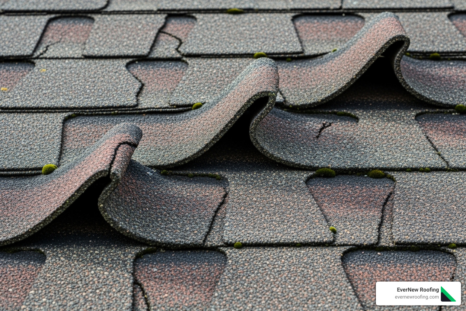 cracked curling shingles - Asphalt shingle life expectancy