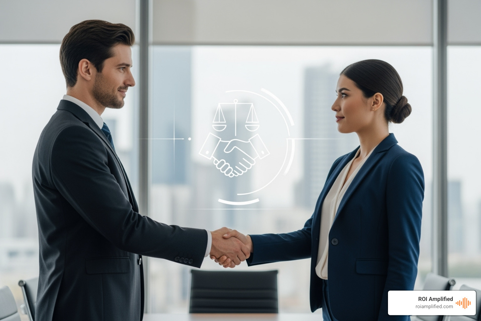 Two business people shaking hands, representing ethical practices - link building service seo tampa fl Two business people shaking hands, representing ethical practices - link building service seo tampa fl