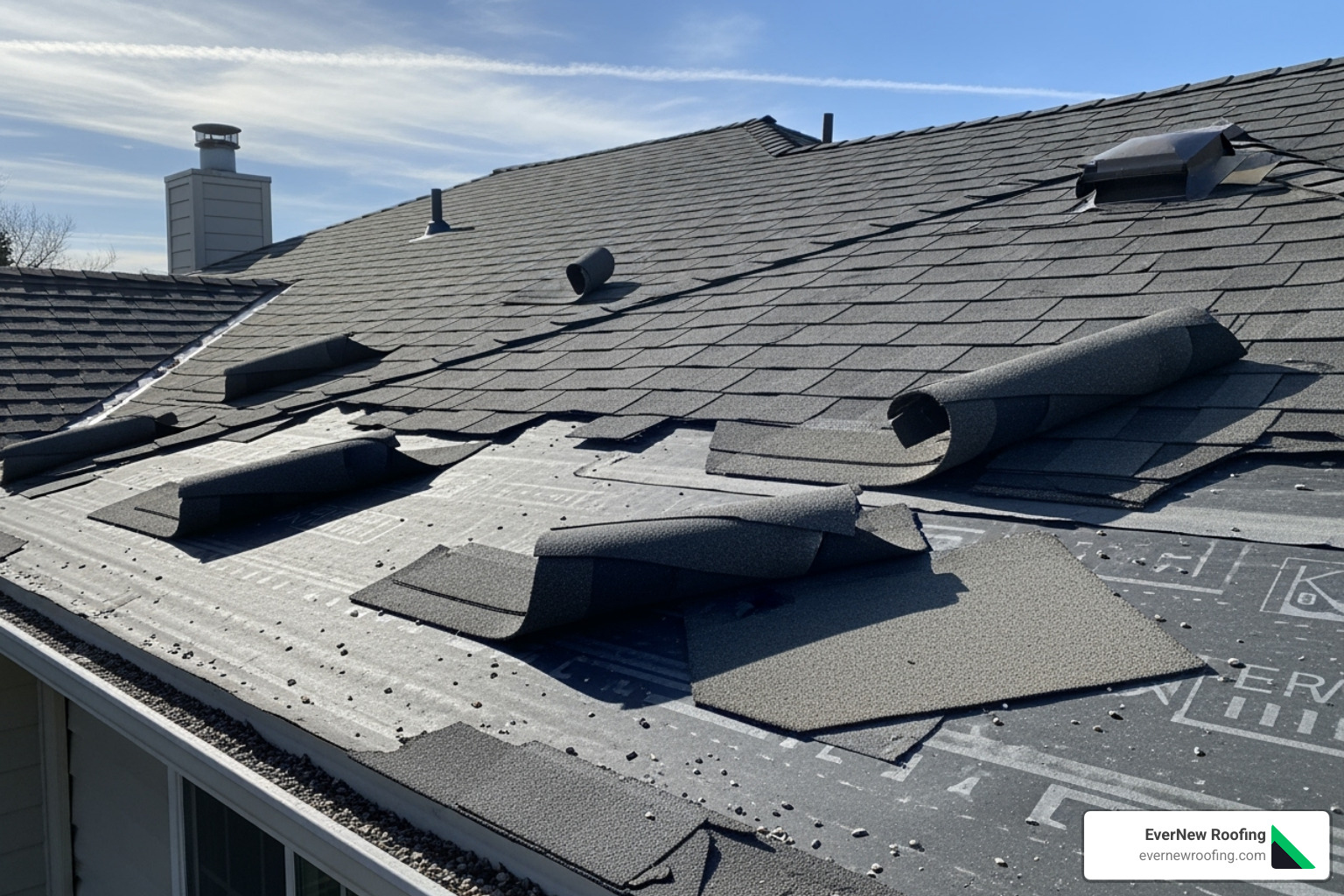 curling and missing asphalt shingles - low cost roofers near me