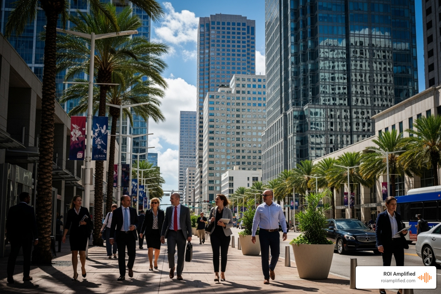 Tampa business district with professionals walking - local seo service tampa Tampa business district with professionals walking - local seo service tampa