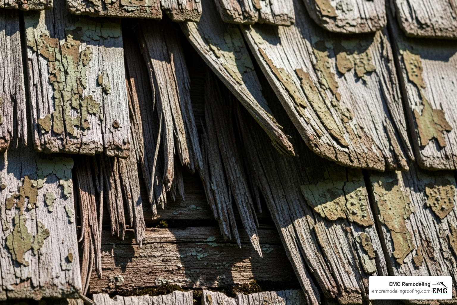 cracked and warped shingle siding on a house - shingle siding repair georgetown tx