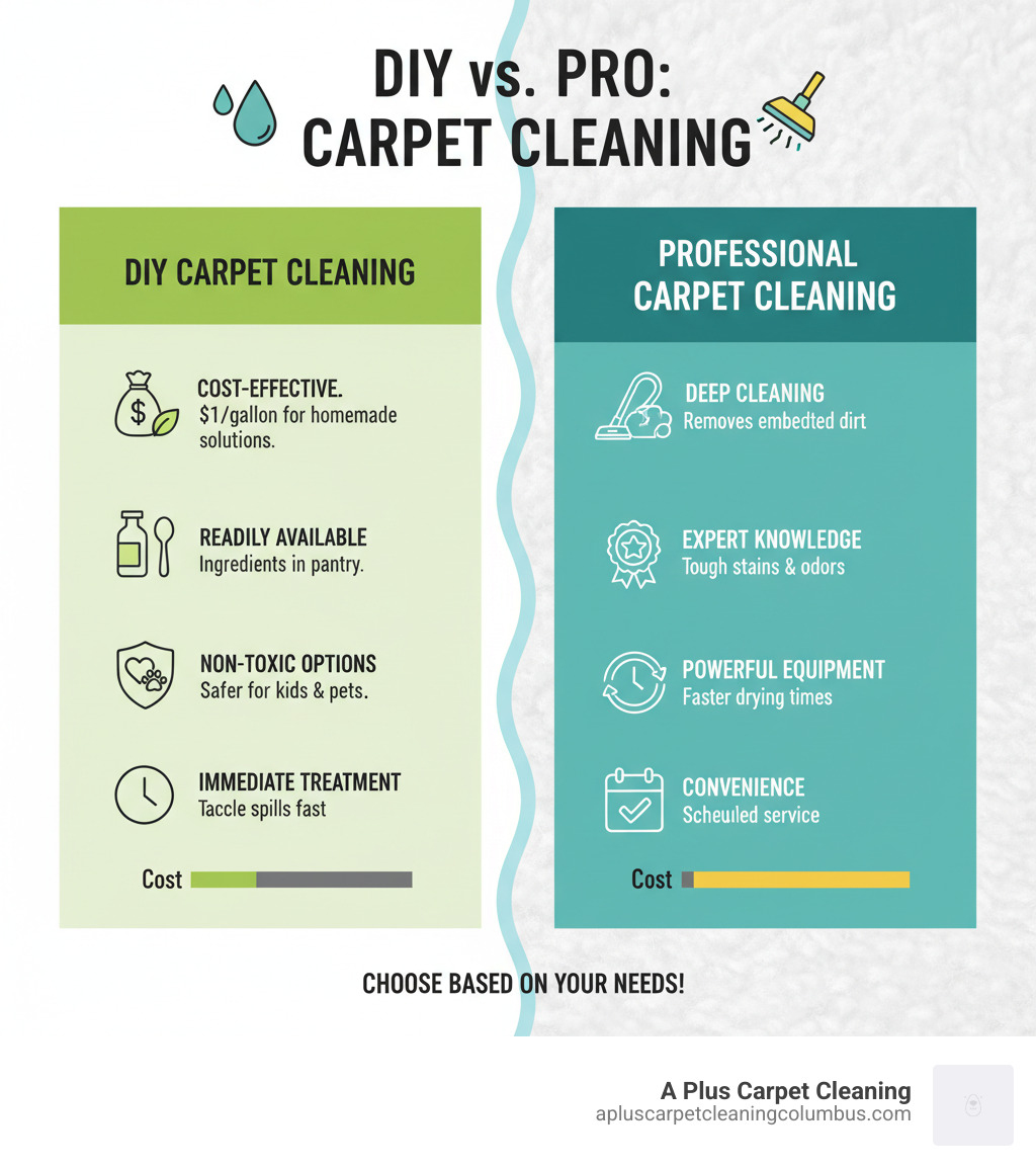 comparison of DIY vs Professional carpet cleaning - carpet cleaning home remedies infographic comparison of DIY vs Professional carpet cleaning - carpet cleaning home remedies infographic