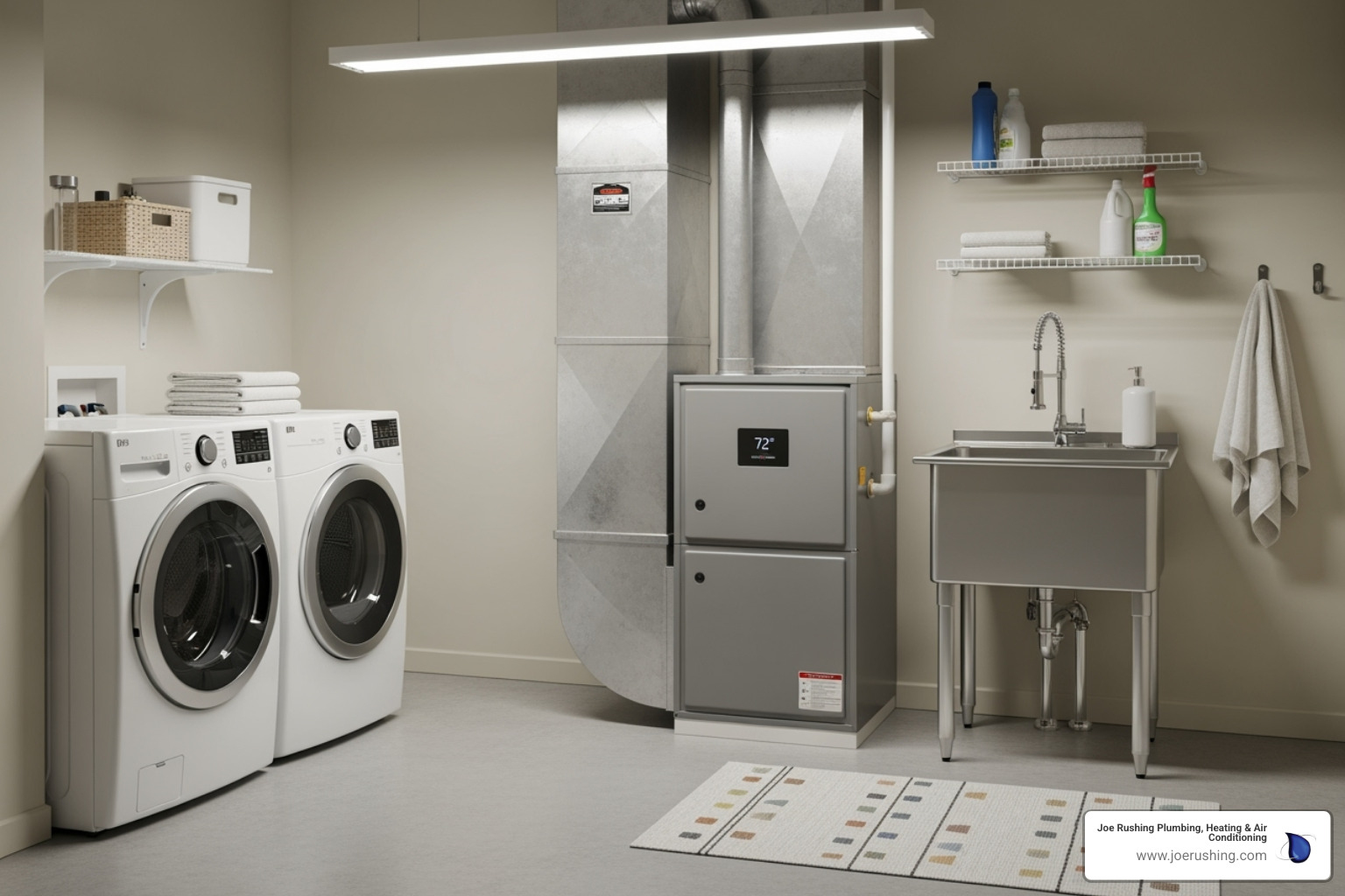 a modern furnace unit in a clean utility room - heating repair in lubbock, tx a modern furnace unit in a clean utility room - heating repair in lubbock, tx