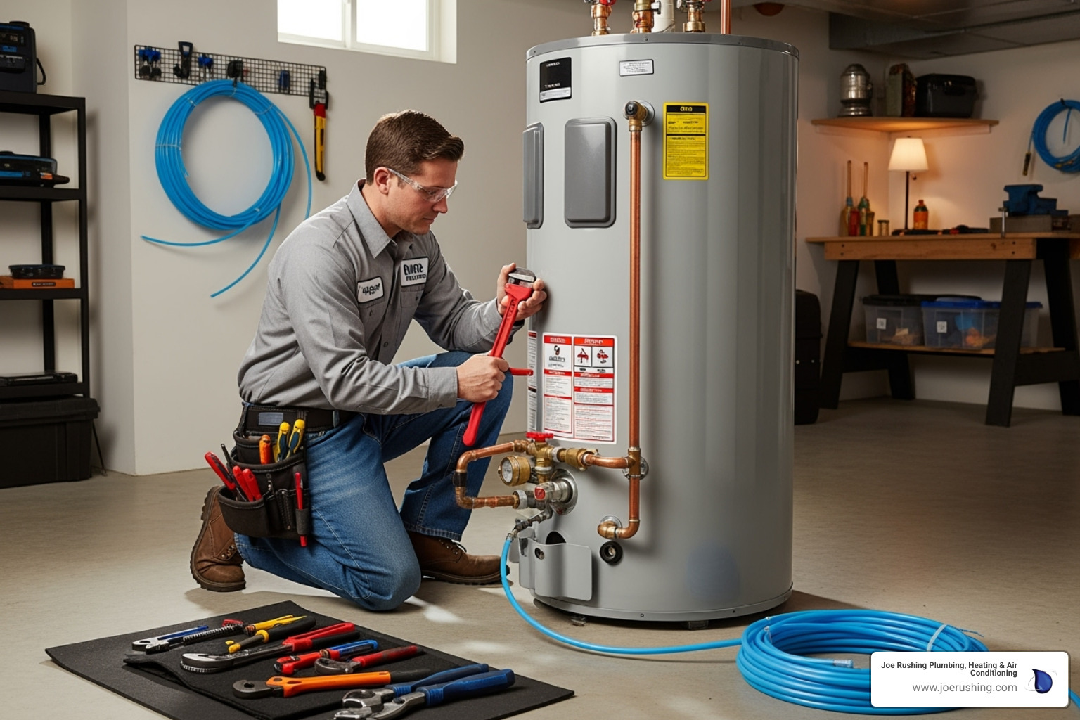 licensed plumber professionally installing a new water heater - water heater installation levelland tx licensed plumber professionally installing a new water heater - water heater installation levelland tx