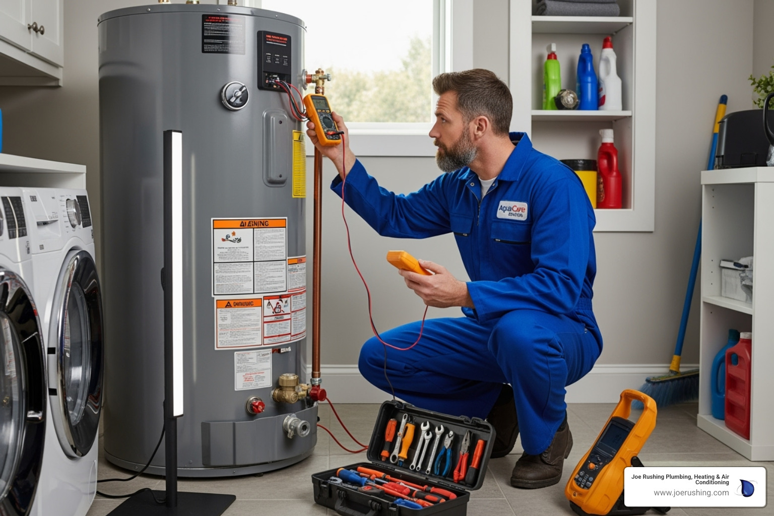 technician performing maintenance on a water heater - water heater installation levelland tx technician performing maintenance on a water heater - water heater installation levelland tx