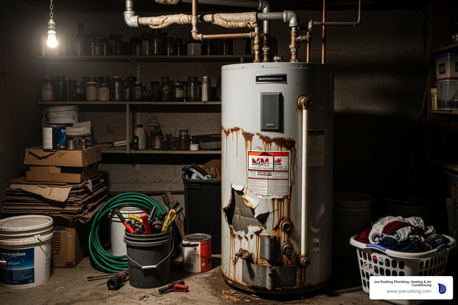 old, large tank-style water heater in a cluttered space - local tankless water heater installation lubbock tx old, large tank-style water heater in a cluttered space - local tankless water heater installation lubbock tx