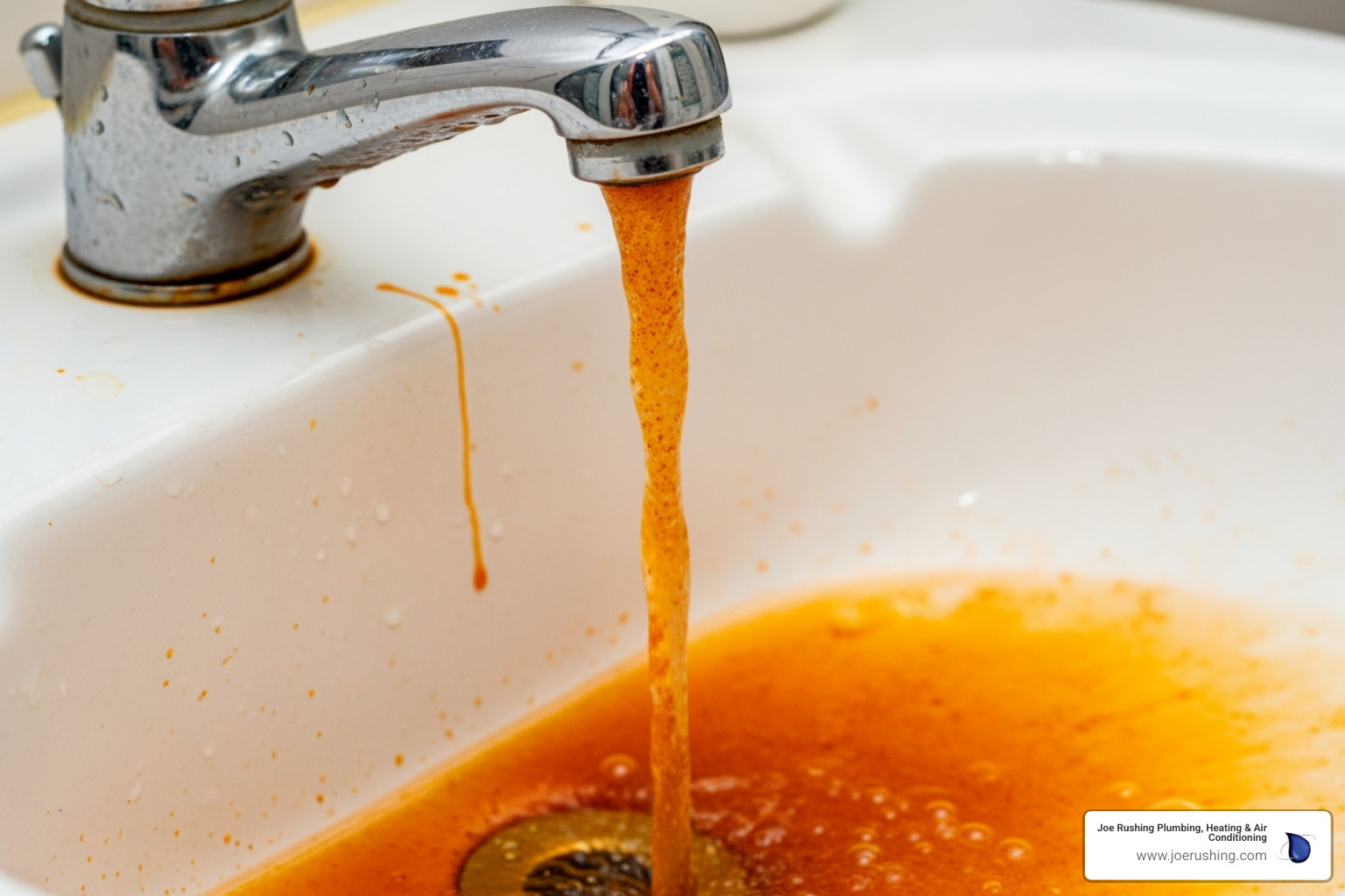 rusty water coming from a faucet - water heater installation lubbock tx