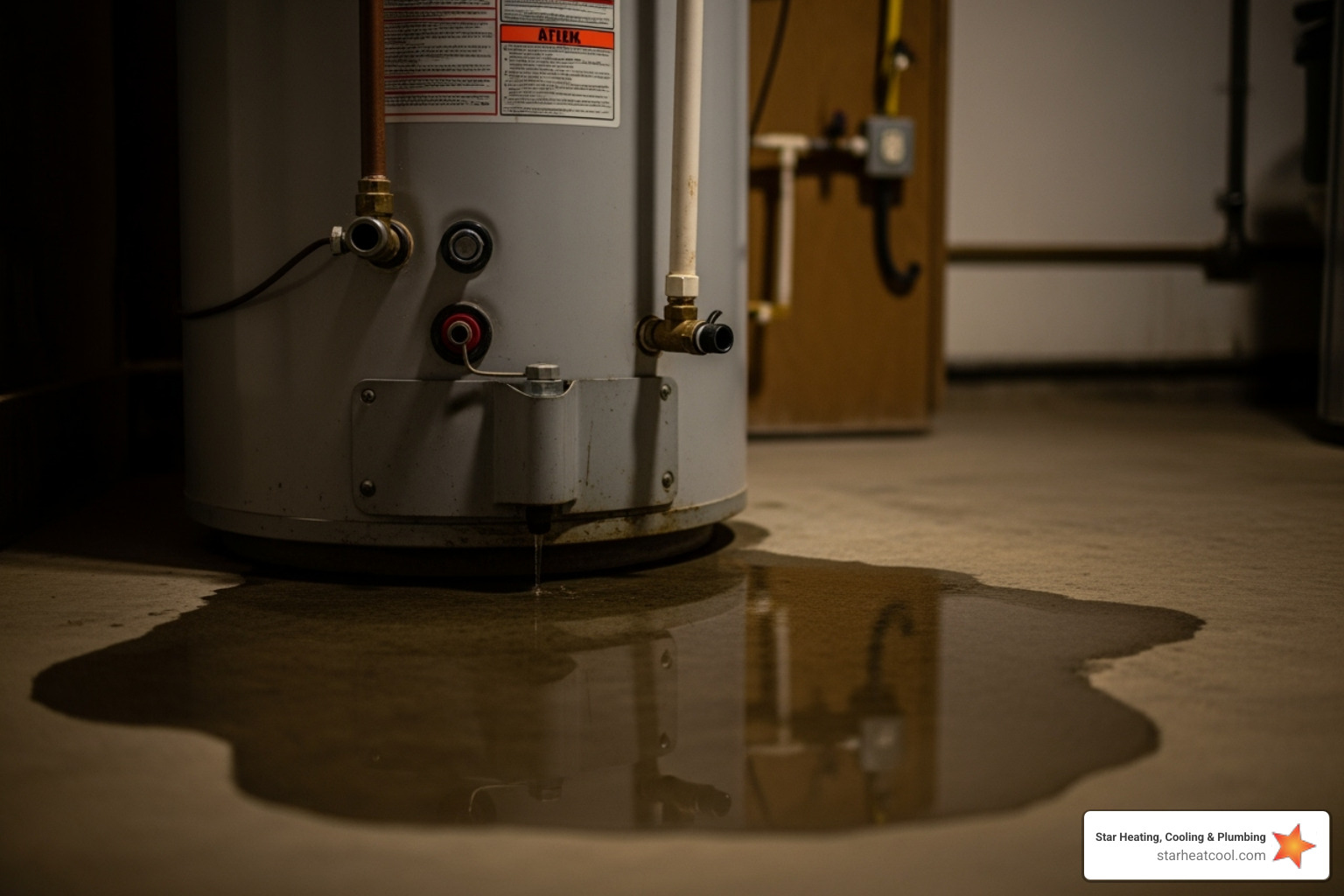 water pooling at the base of a water heater tank - emergency water heater repair in williams creek in