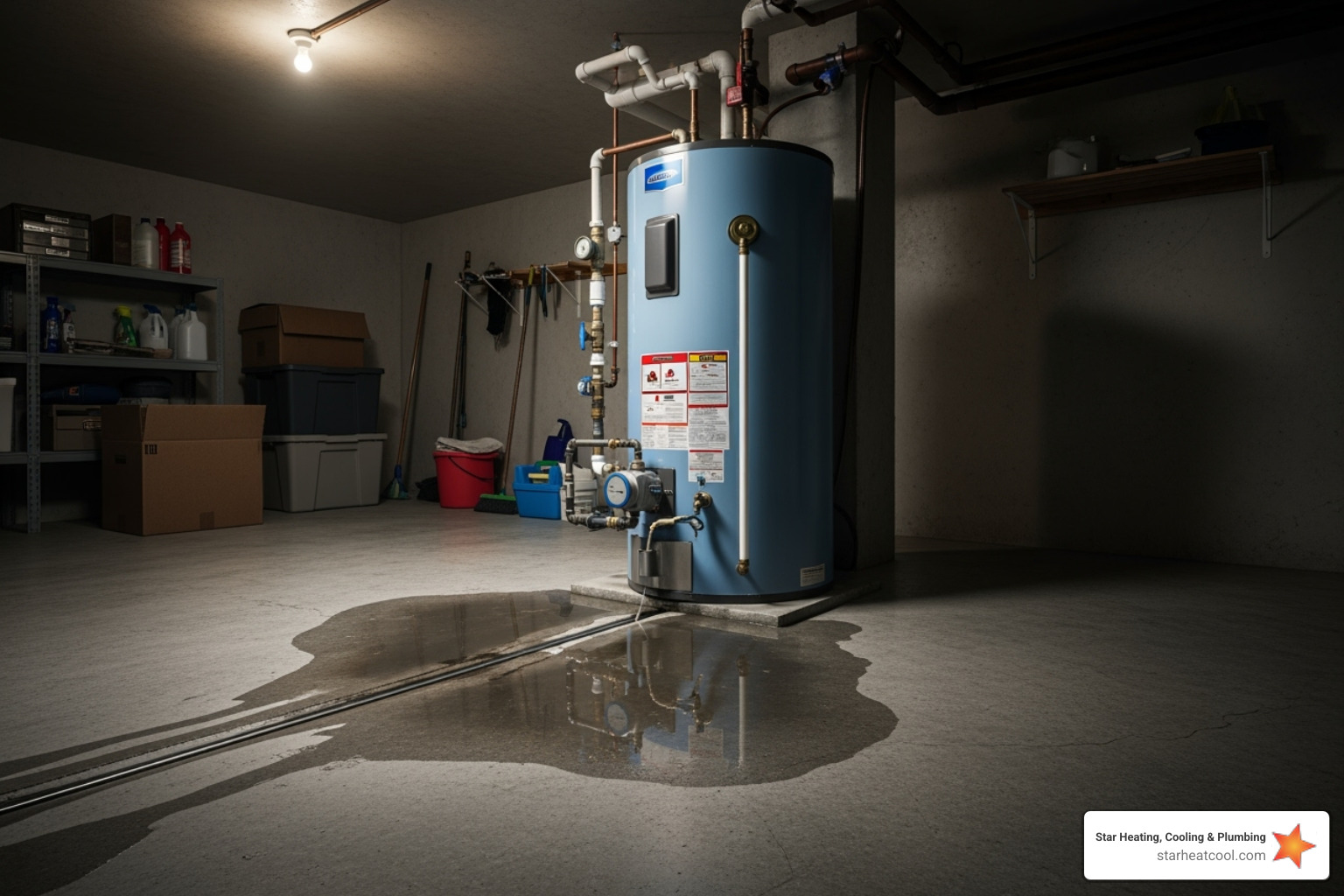 water pooling around the base of a water heater - best water heater company in anderson in