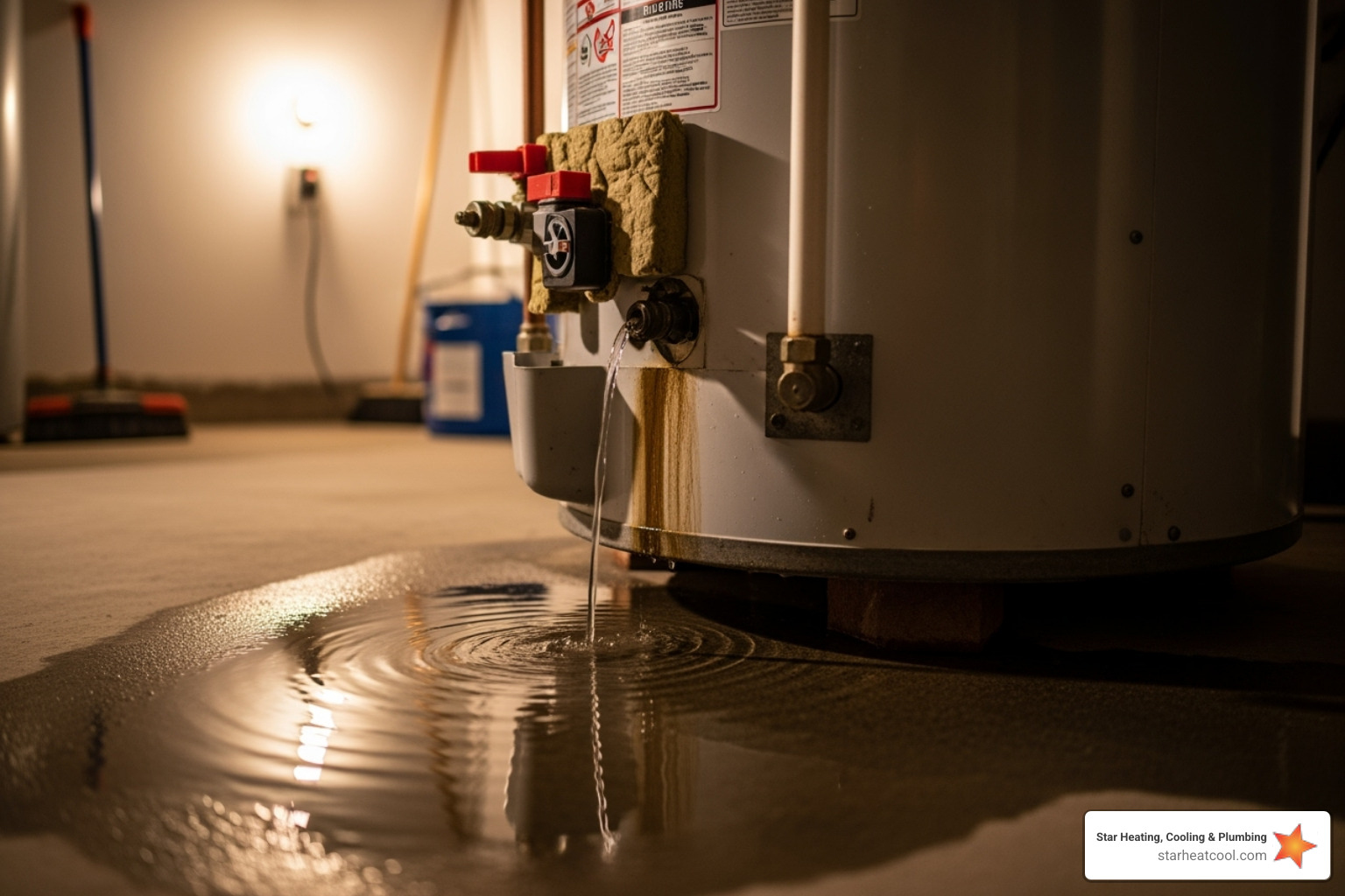 A water leak at the base of a tank water heater - same day water heater repair in bargersville in A water leak at the base of a tank water heater - same day water heater repair in bargersville in