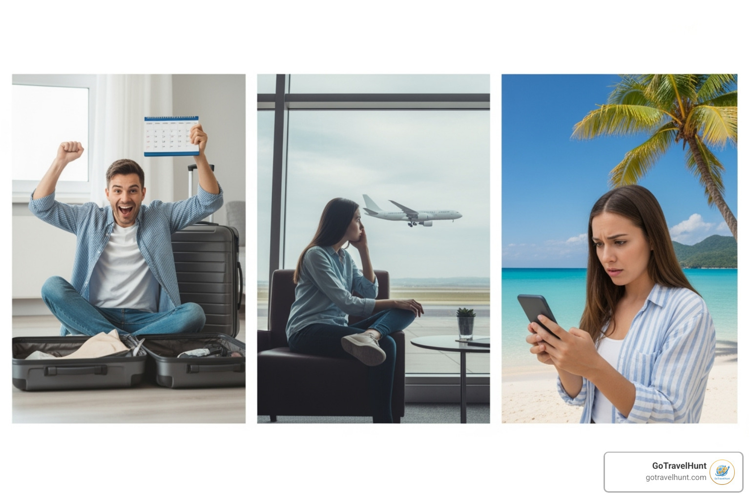 Image of a timeline showing when each type of insurance applies during a trip. Trip Cancellation applies before departure, Trip Delay applies during transit, and Trip Interruption applies after departure but before the trip ends. - travel insurance flight delay Image of a timeline showing when each type of insurance applies during a trip. Trip Cancellation applies before departure, Trip Delay applies during transit, and Trip Interruption applies after departure but before the trip ends. - travel insurance flight delay
