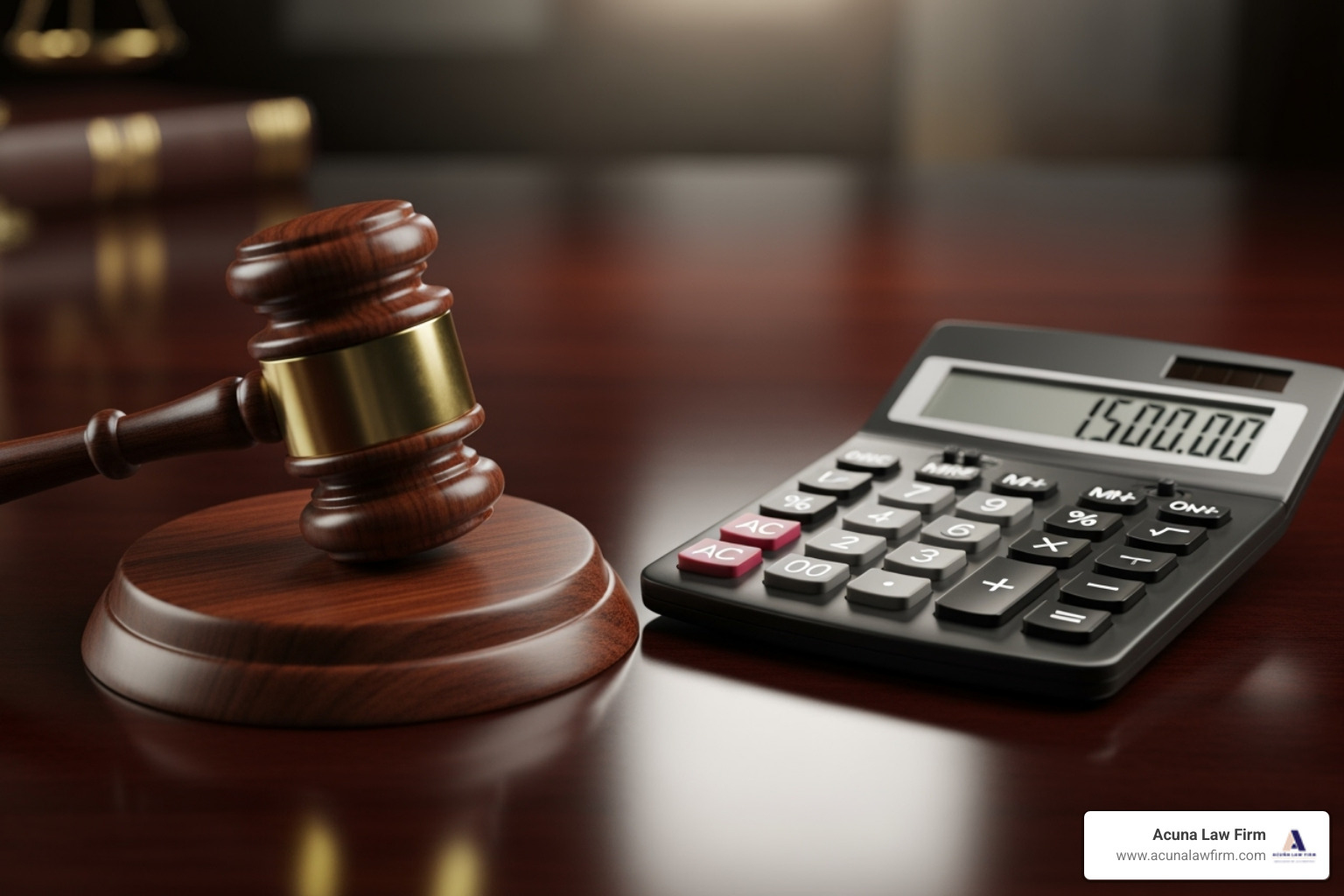 gavel and a calculator symbolizing legal costs and justice - how much do attorneys charge for wrongful death lawsuit
