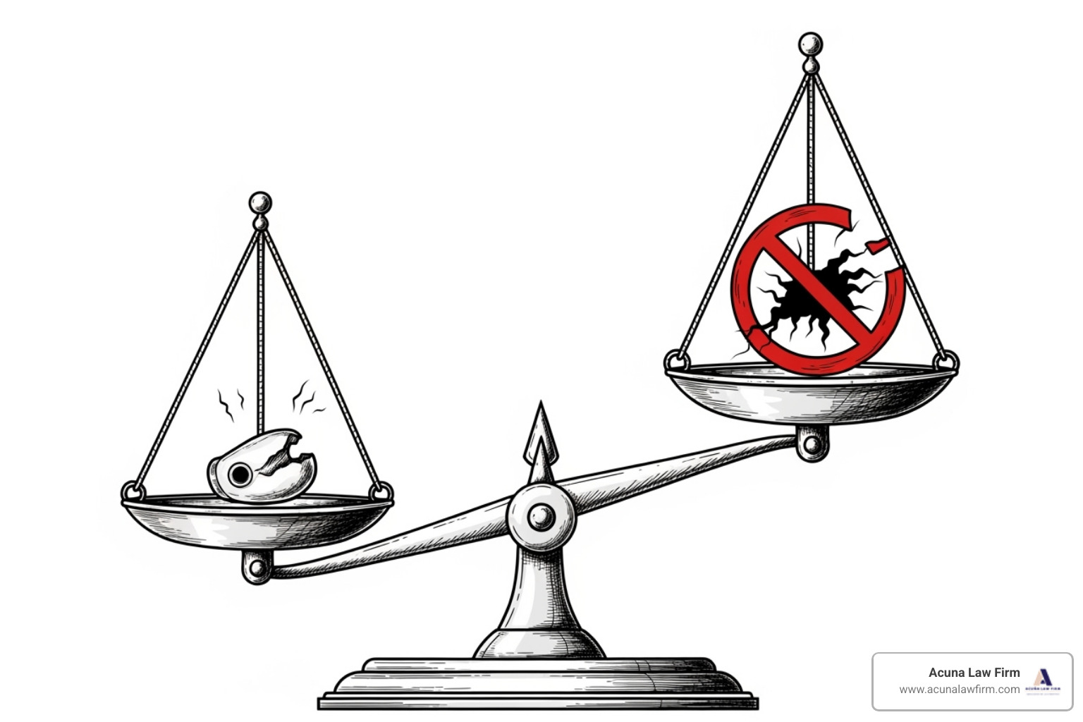 A scale balancing "Medical Error" on one side and "Negligence" on the other, with "Causation" as the fulcrum. - abogado de negligencia médica