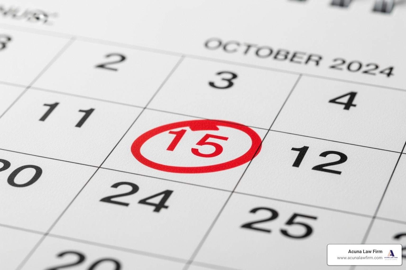 Image of a calendar with a date circled - wrongful death claim