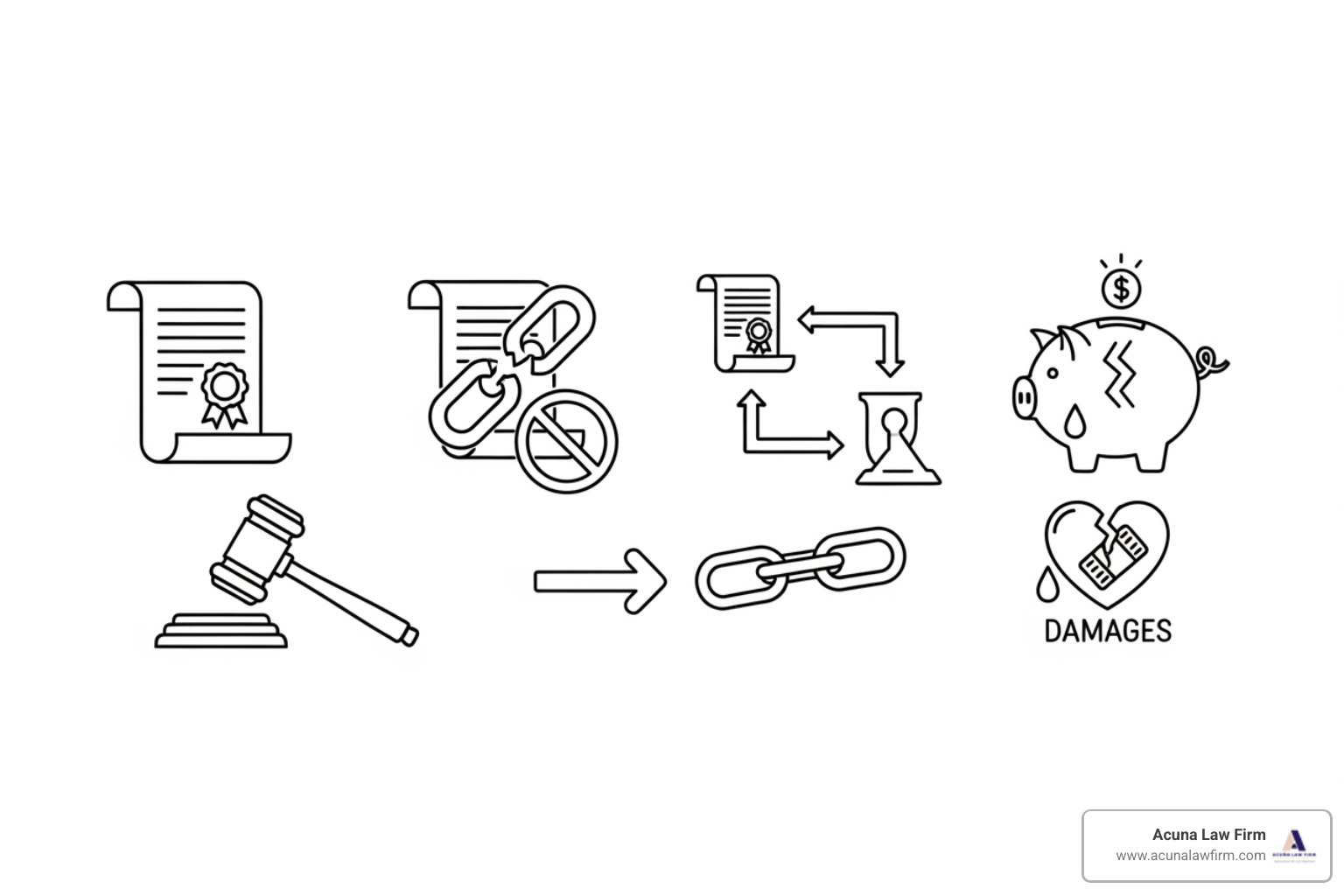 Image of four icons representing Duty, Breach, Causation, and Damages - wrongful death claim