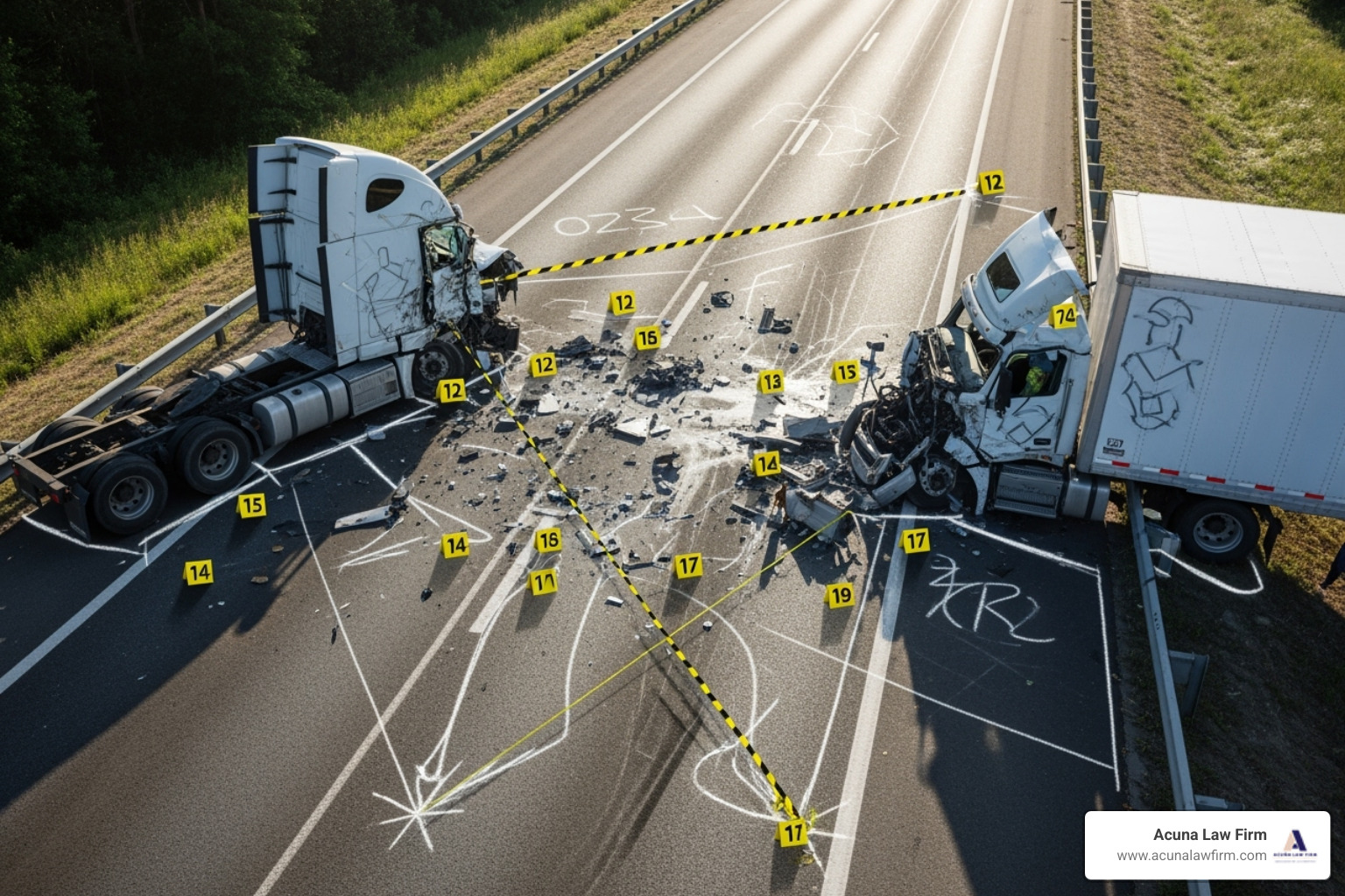 accident reconstruction diagram - big rig wreck lawyer
