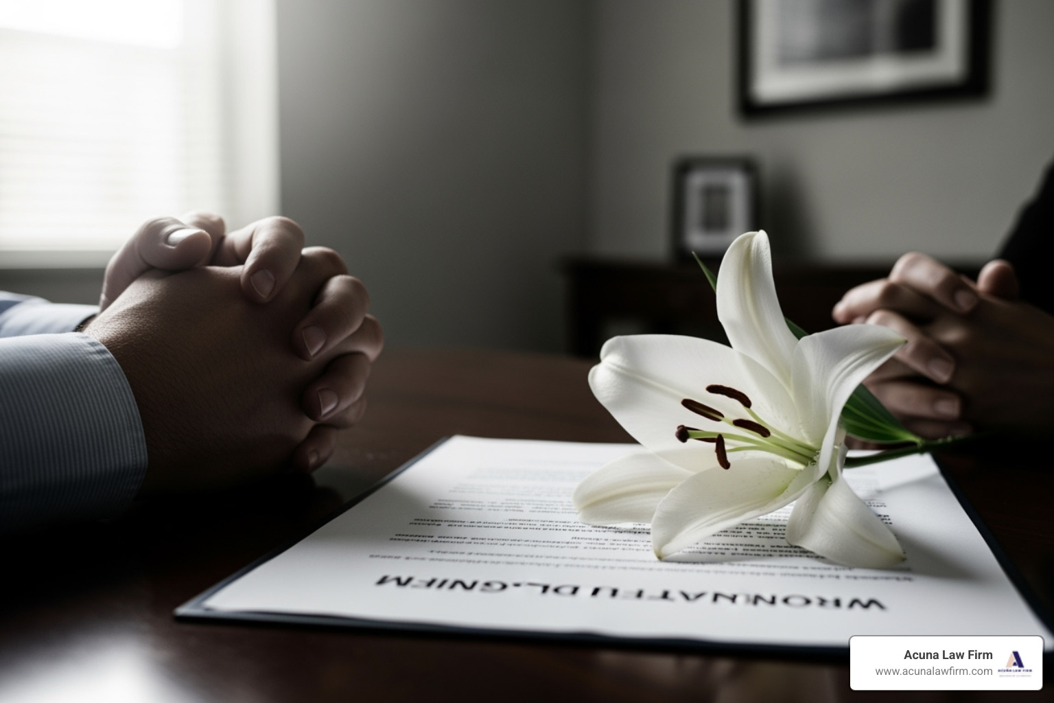 Image of a document listing different types of damages - wrongful death claim
