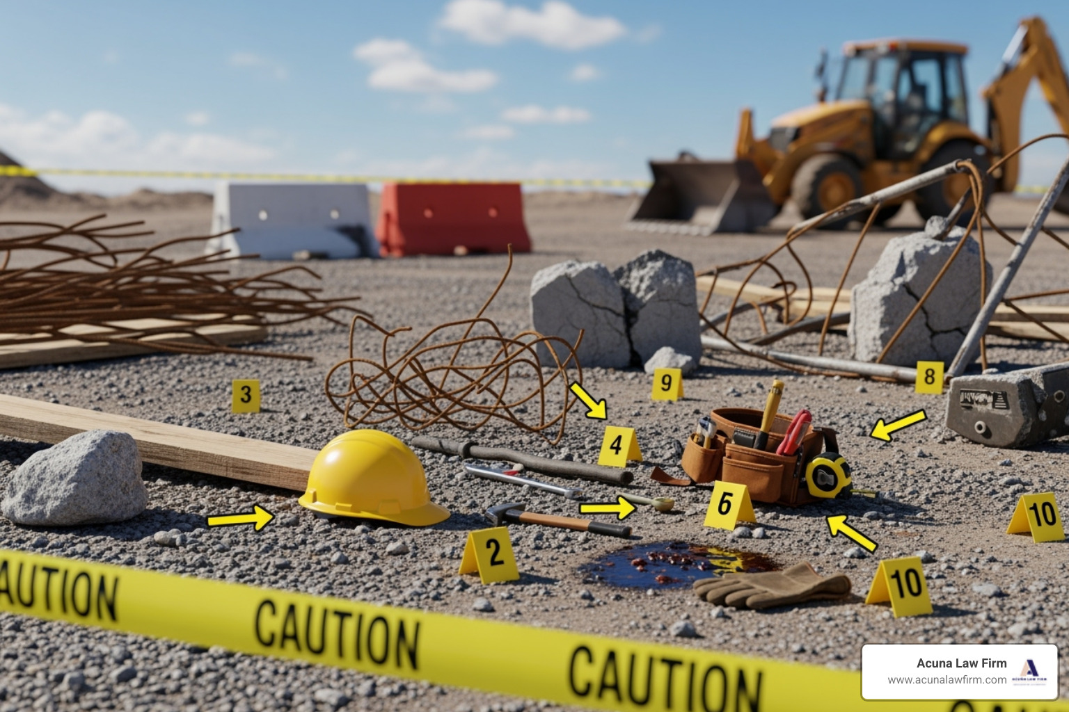 evidence markers at an accident scene - how to pick the right construction accident attorney