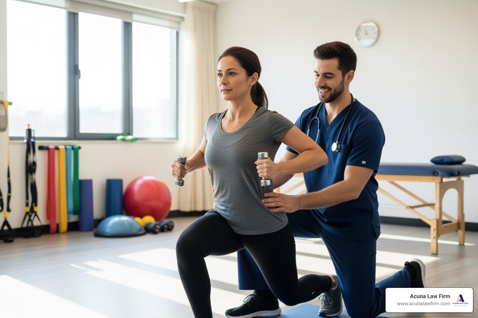 A physical therapy session representing recovery - abogado de accidentes de camión cerca de mí