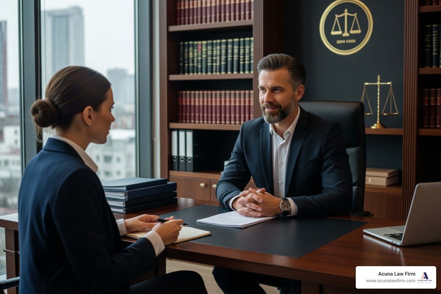lawyer consulting with a client in an office setting - do i need a lawyer for a car accident settlement