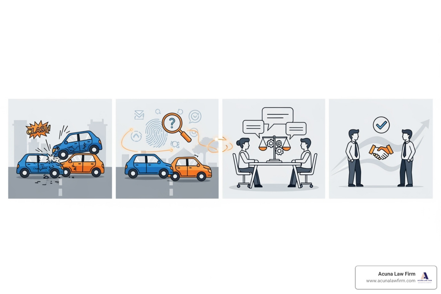 diagram showing the flow from accident to settlement - do i need a lawyer for a car accident settlement