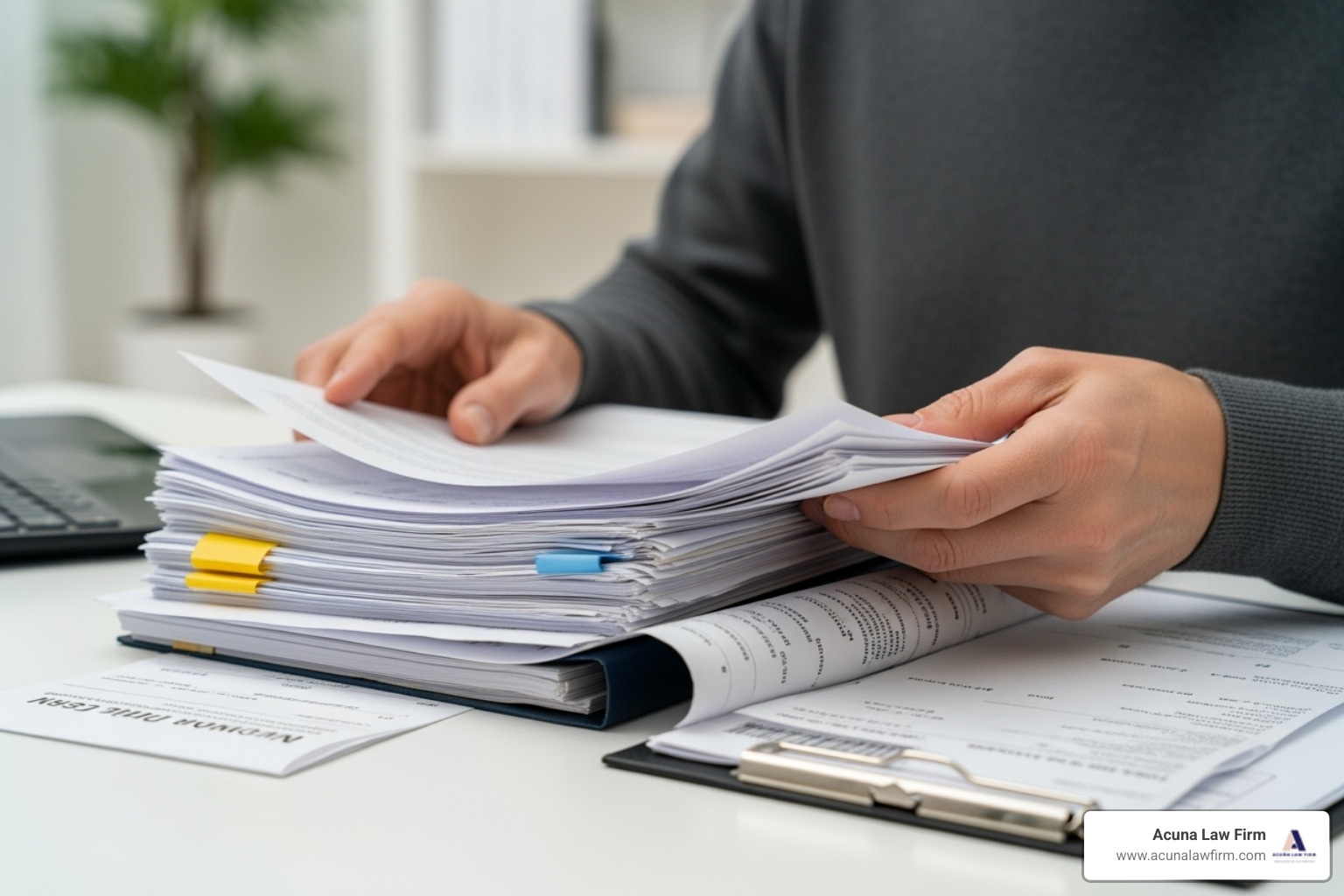 person organizing medical records and bills - negligencia medica person organizing medical records and bills - negligencia medica