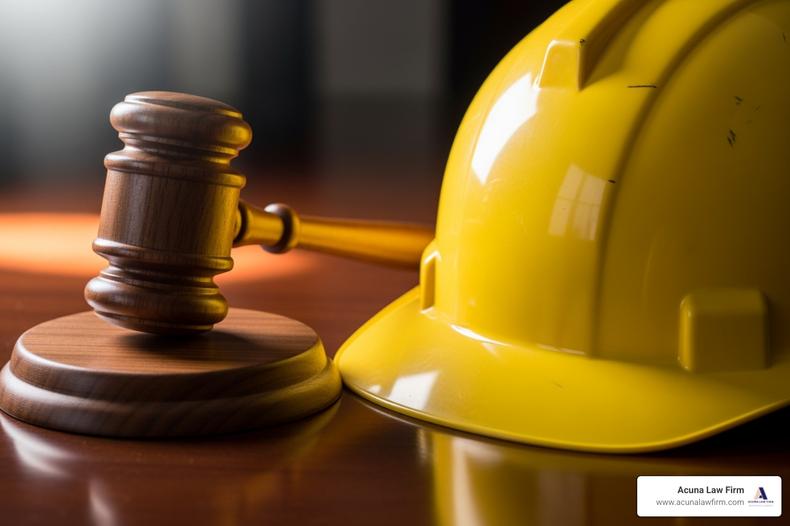 gavel and hard hat - what to do after a construction accident at work