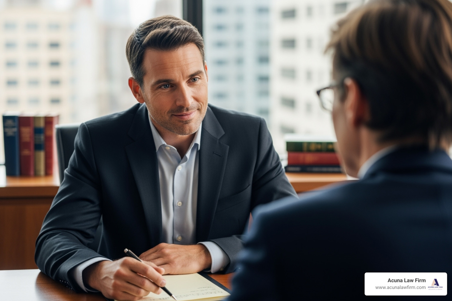compassionate lawyer listening - what to do after a construction accident at work