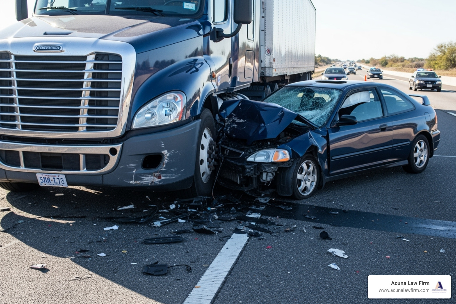 force difference in truck vs car collision - abogado de accidentes de camion con lesiones graves