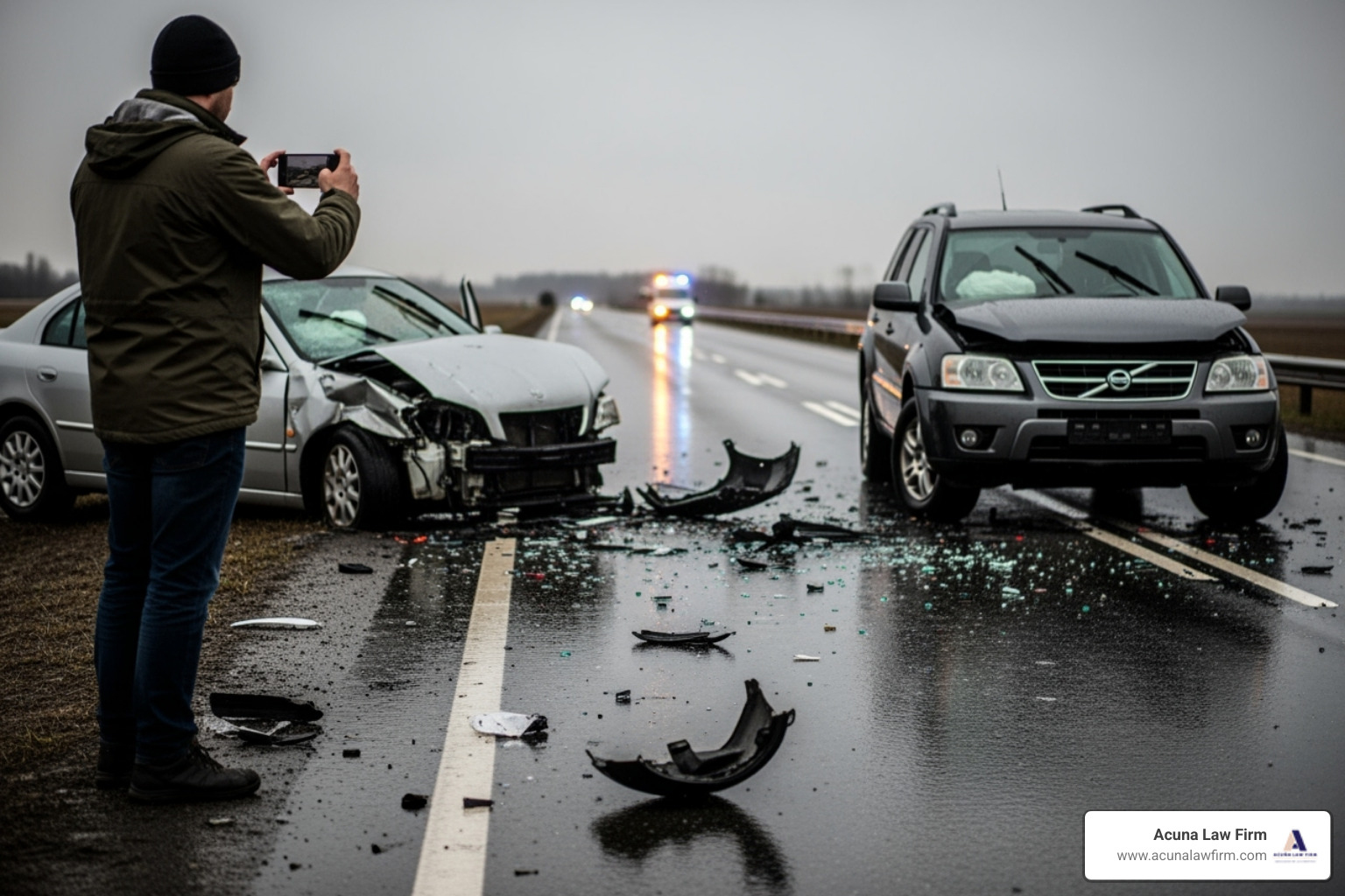 car accident scene with a smartphone taking photos - abogado para accidente de lyft car accident scene with a smartphone taking photos - abogado para accidente de lyft