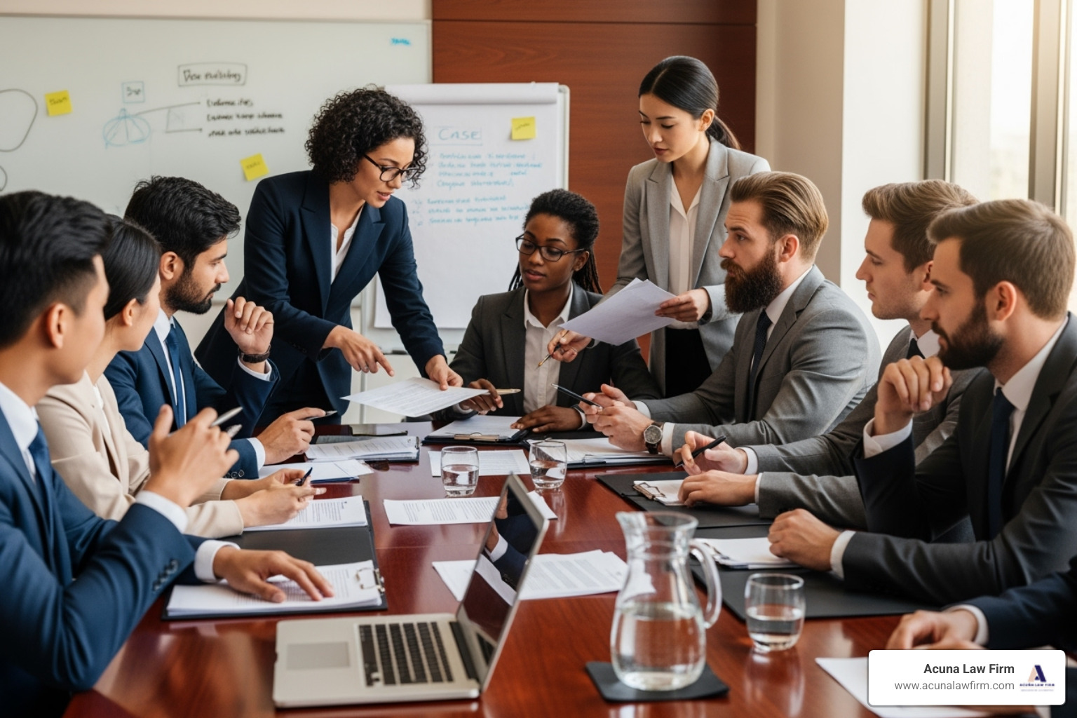 of a diverse and compassionate legal team in a meeting - truck accident attorneys near me