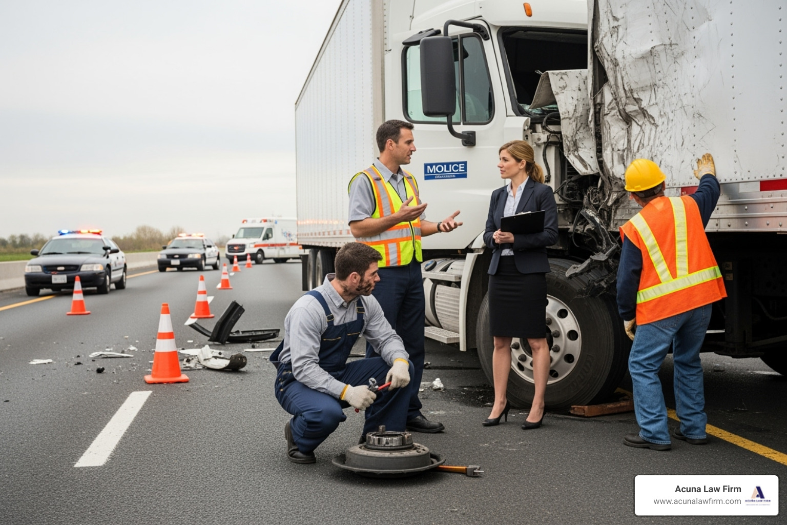 flowchart showing potential liable parties in a truck accident - truck driver lawyers near me