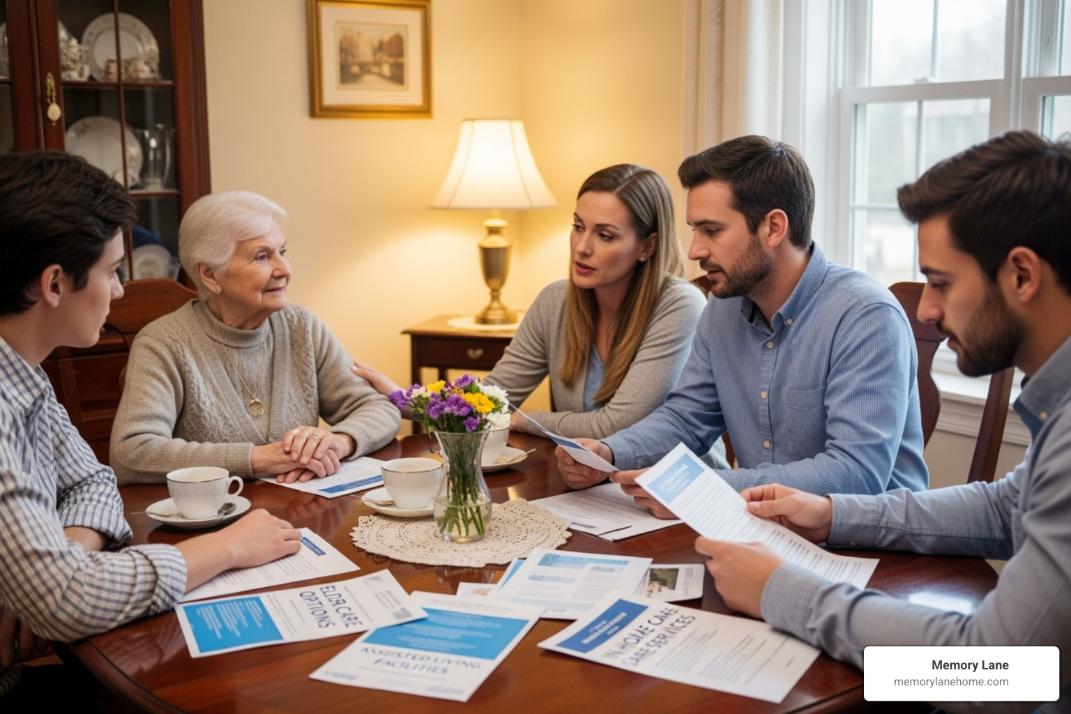 family discussing care options - elder care Ann Arbor