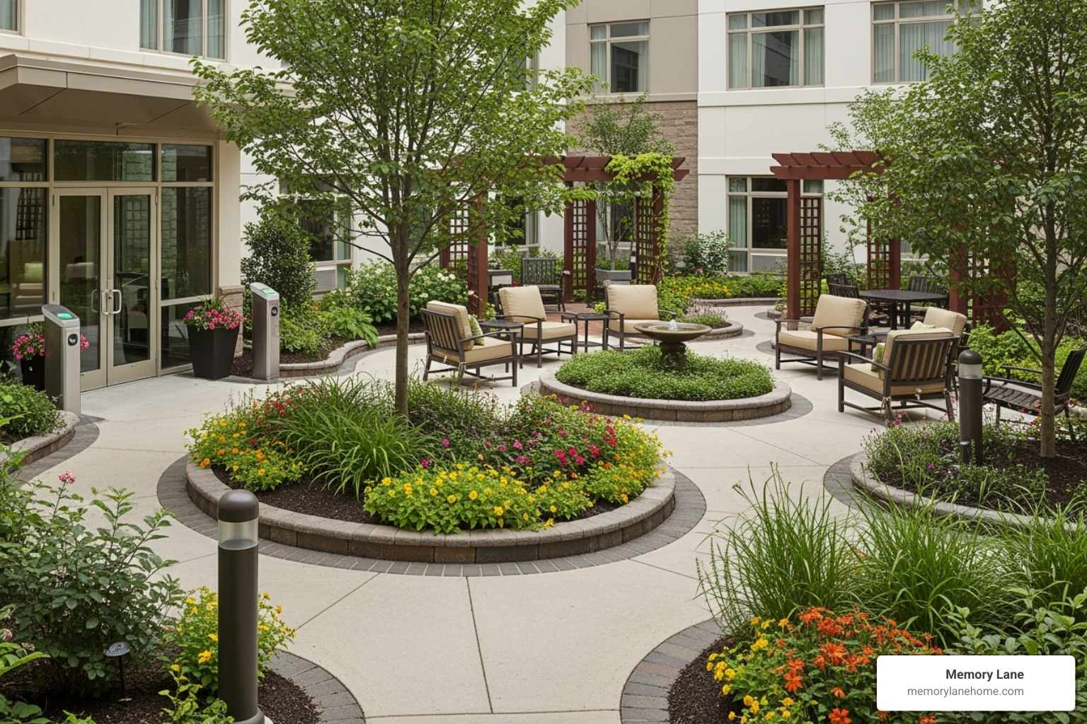 secure courtyard memory care facility - long term memory care