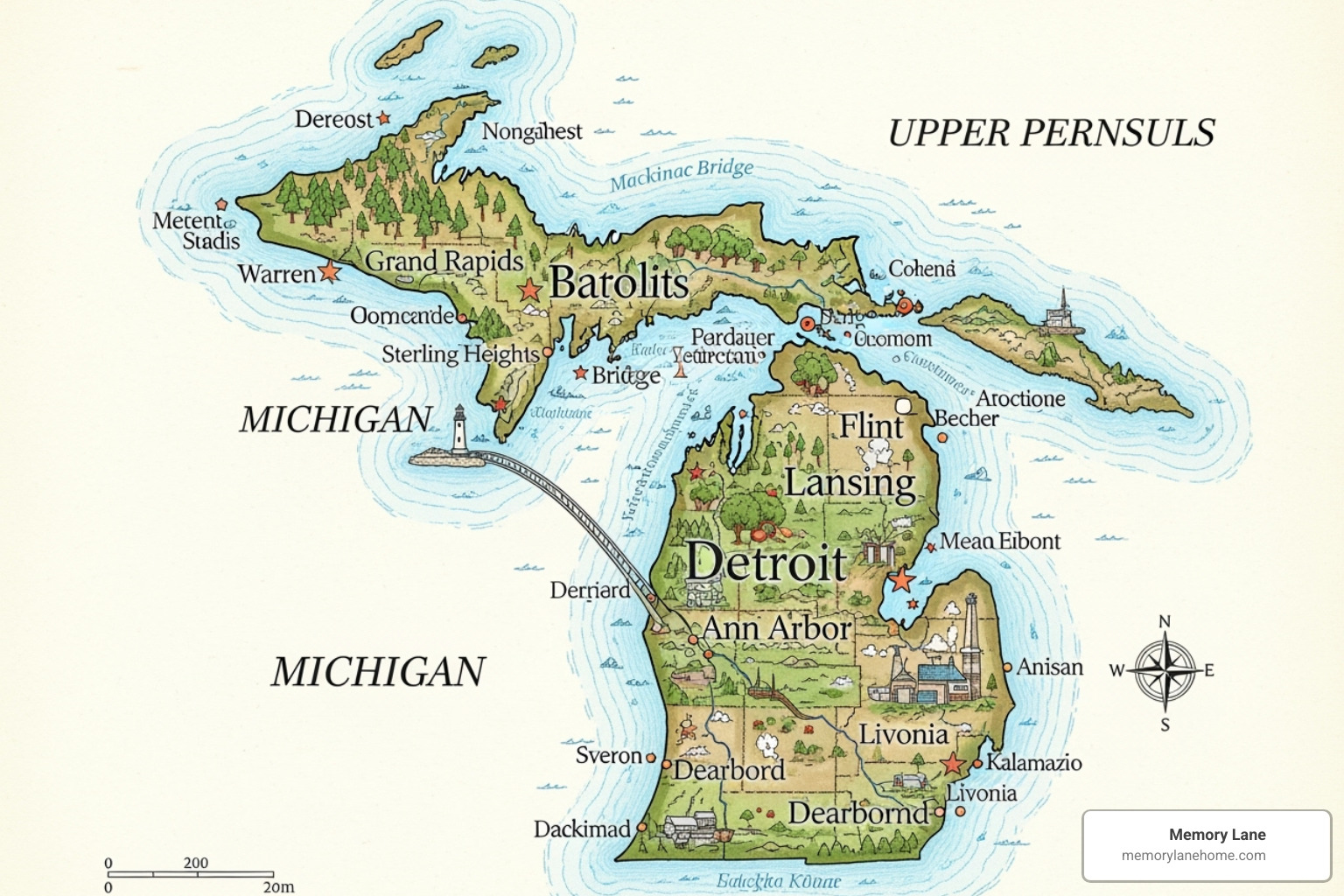 map of Michigan highlighting major cities - assisted living facilities in michigan map of Michigan highlighting major cities - assisted living facilities in michigan