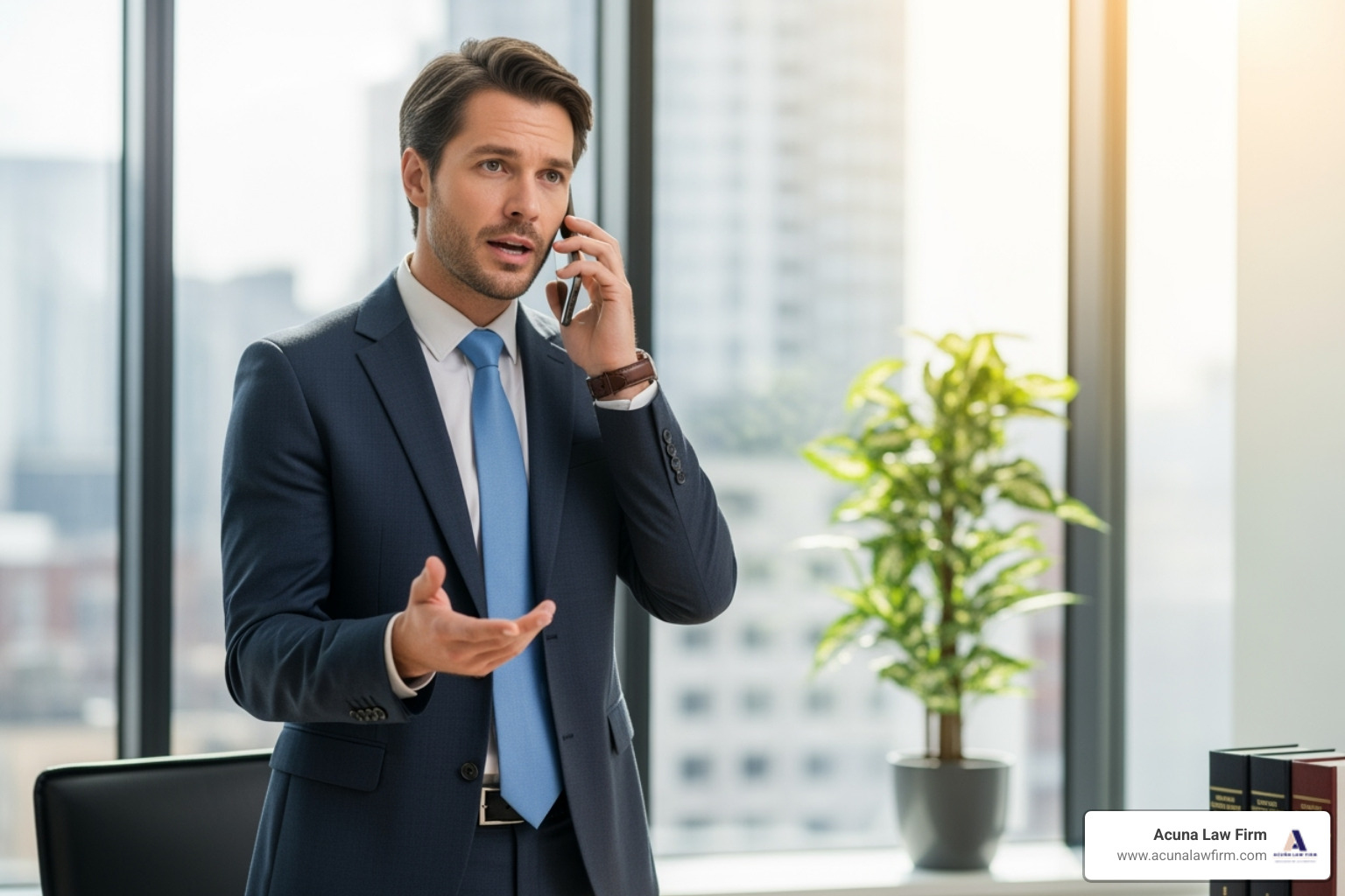 lawyer confidently negotiating on the phone - do i need a lawyer after a car accident