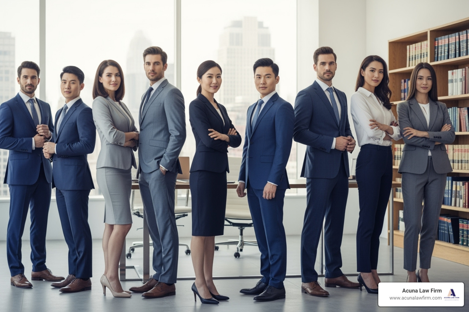 The diverse and professional Acuna Law Firm legal team. - car accident claim solicitors