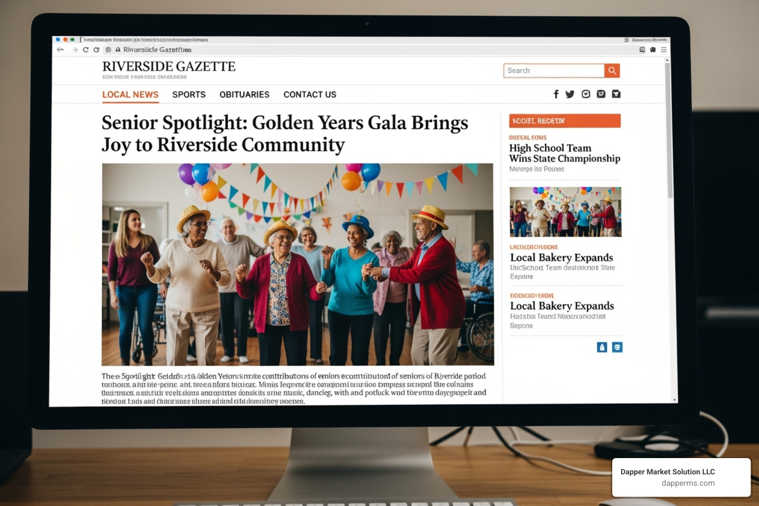 local news website featuring a community event - seo for retirement homes local news website featuring a community event - seo for retirement homes