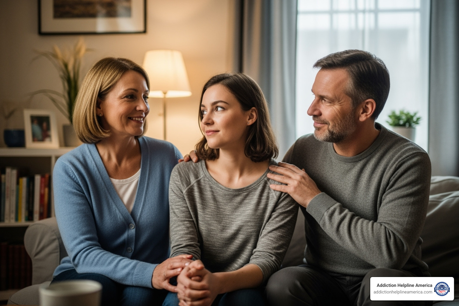 Family having a supportive and constructive conversation - alcohol rehab arizona