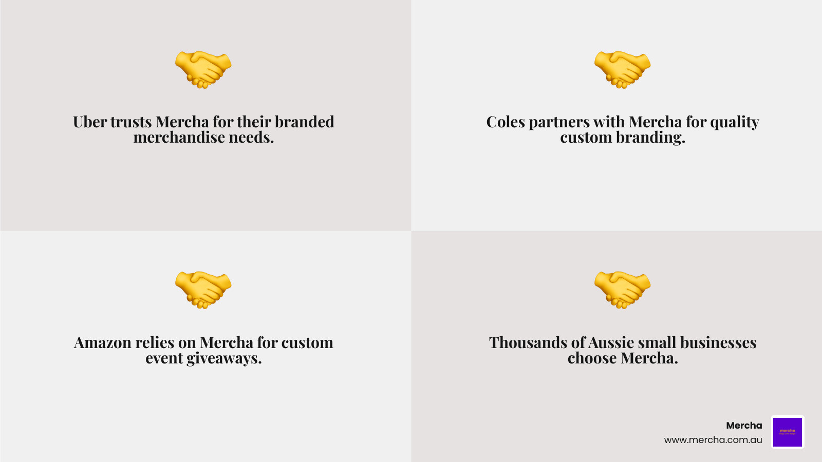Uber, Coles, Amazon, and thousands of Aussie small businesses trust Mercha. - corporate event giveaways infographic 4_facts_emoji_grey Uber, Coles, Amazon, and thousands of Aussie small businesses trust Mercha. - corporate event giveaways infographic 4_facts_emoji_grey